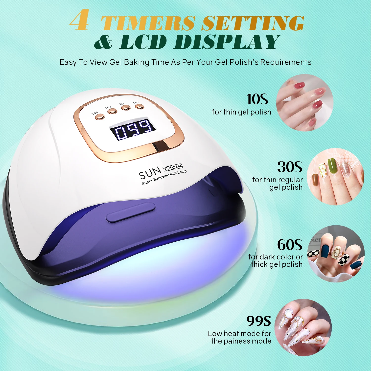 SUPER SUNUV LED Nail Lamp - 380W Nail Curing Lamps - Image 3