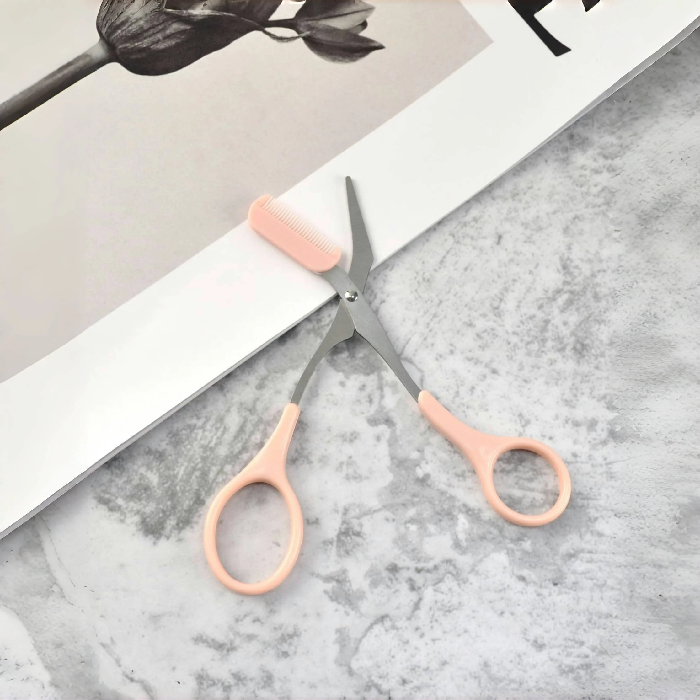EYEBROW TRIMMING SCISSORS WITH BUILT-IN COMB - Image 6