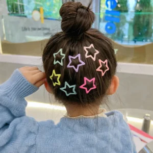 SET CUTE COLORFUL STAR WATERDROP SHAPE HAIR CLIPS