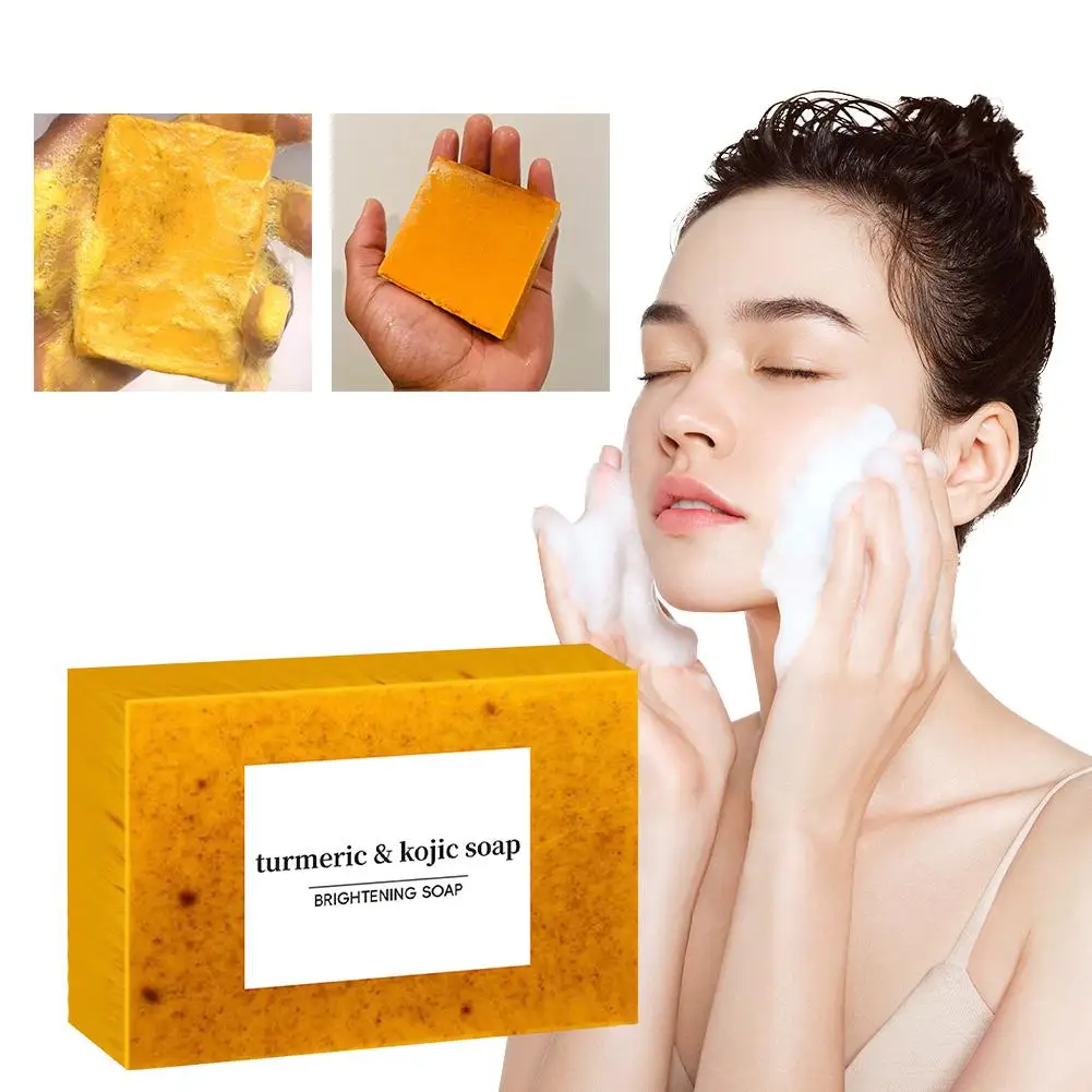 Turmeric And Lemon Kojic Acid Soap For Facial And Body Care - Image 2