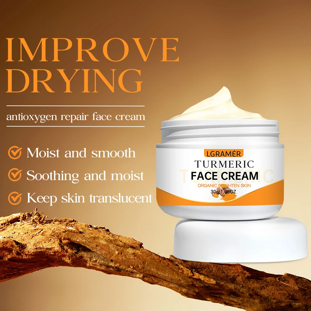 Turmeric Whitening Face Cream - Wrinkle Removal, Skin Look More Youthful - Image 2